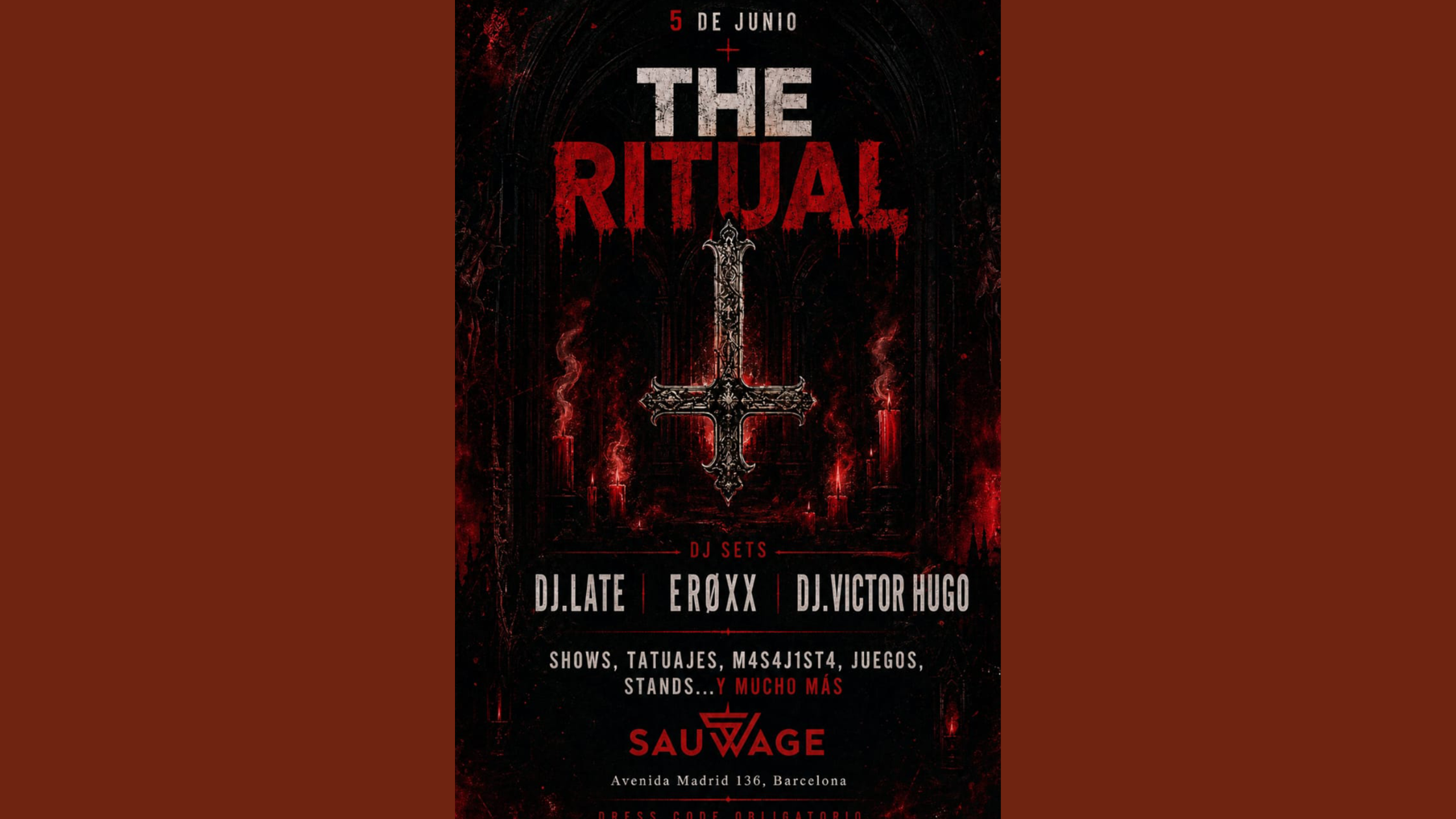 Flyer de The Ritual, evento sex positive y nightlife alternativo en Barcelona
