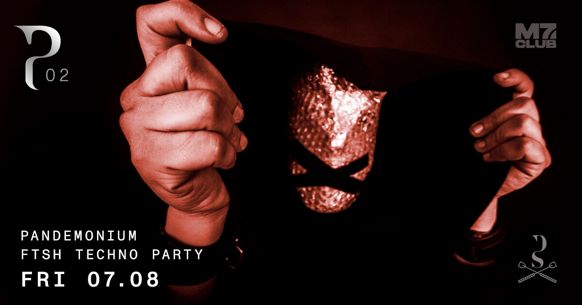 Flyer de Pandemonium, fiesta fetish y techno con dress code fetish en Barcelona